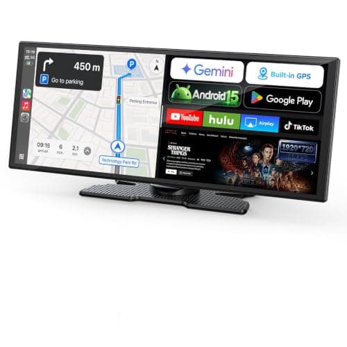 LAMTTO 11" AI Wireless CarPlay Screen with Google Play & Android 15