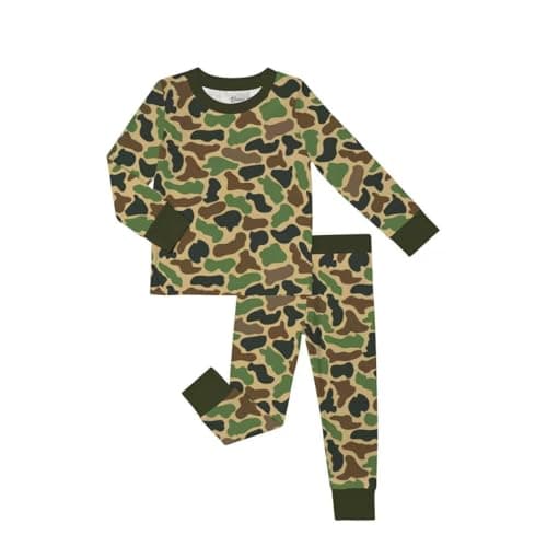 Weiwei Pajama Set for Boys & Girls Set of 2, Viscose from Bamboo Toddler Pajamas for Kids, Long-Sleeve Sleepwear 2pcs(CT-MC-12-18M) Camouflage