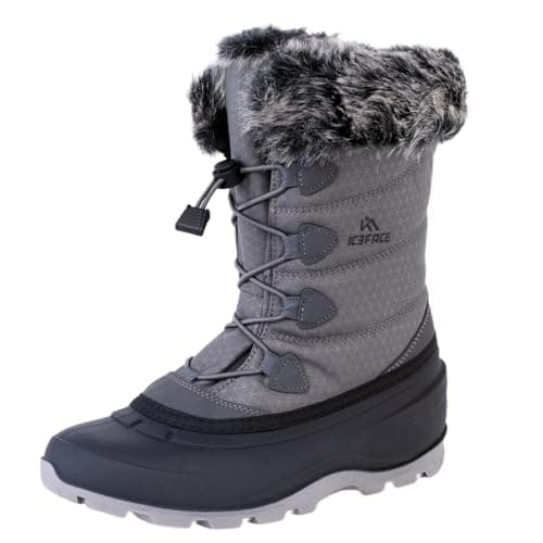 Waterproof Snow Boot Women with Quilted Nylon Fabric and Plush Lining for Ultimate Warmth and Comfort Stylish and Functional Winter Footwear Perfect for Snowy Days and Cold Weather Activitie(Grey, 6)