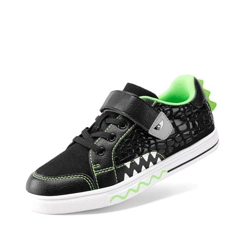 DREAM PAIRS Boys Sneakers Little Kids Toddler Shoes Storybook Causal Walking Shoes Non-Slip with Hook and Loop,Size 8 Toddler,Black/Green,KKUMFN2513