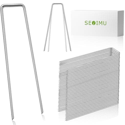 25 Pcs Landscape Staples, 6 Inch Galvanized U-Shaped Pins Stakes