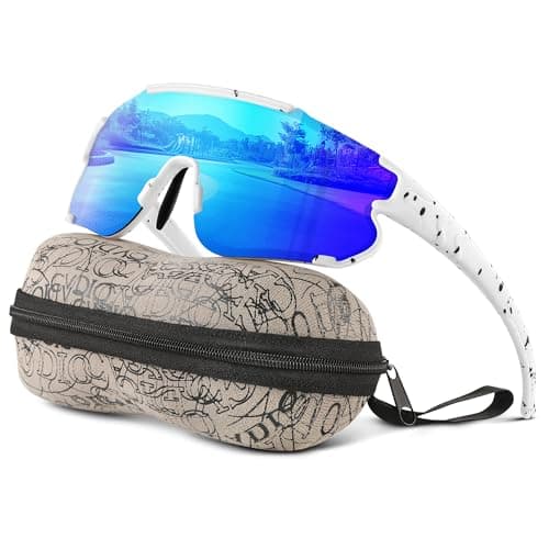 Kegrimi Kids Baseball Polarized Sunglasses: Sports Sunglasses for Boys Girls 3-12 Youth Sun Glasses for Cycling Running (iceblue,64mm)
