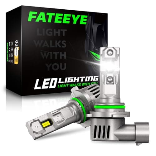 FateEye 9005 Bulbs - Super Brightness 60000LM 6500K Bulb with Turbo Cooling Fan, 1:1 Size, Non-Polarity, Plug and Play, Pack of 2