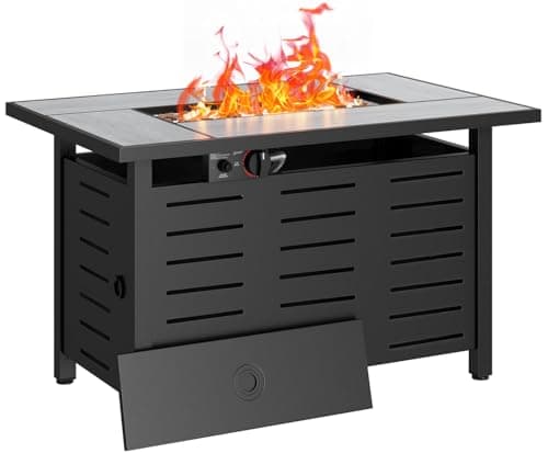 Aoxun 42" Propane Fire Pit Table Ceramic Top