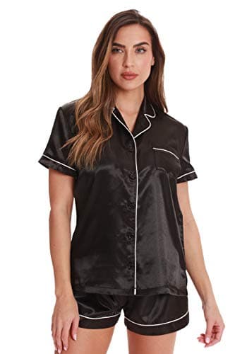 Just Love 6711-BLK-M Shorts Set for Women Black/Ivory