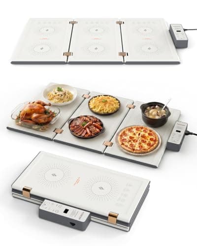 Electric Food Warming Tray, 3-Fold Design Food Warmer for Parties & Buffet