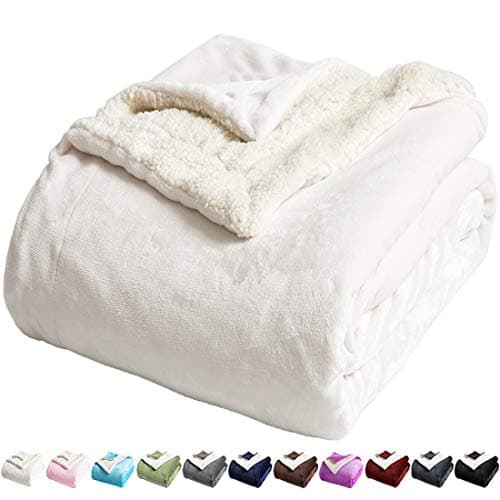LBRO2M Sherpa Fleece Bed Blanket Super Soft Plush Warm Throw Queen 90"X90"