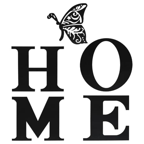 Funstreet Black Wall Stickers Home Letters with Butterfly Wall Decor DIY Acrylic Mirror Decals for Bedroom Living Room