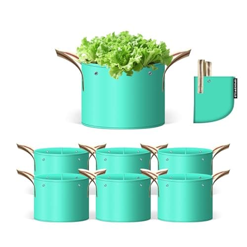 SPONDWILD 7 Pcs 5 Gallon Grow Bags, PE Garden Pots with Handles for Plants