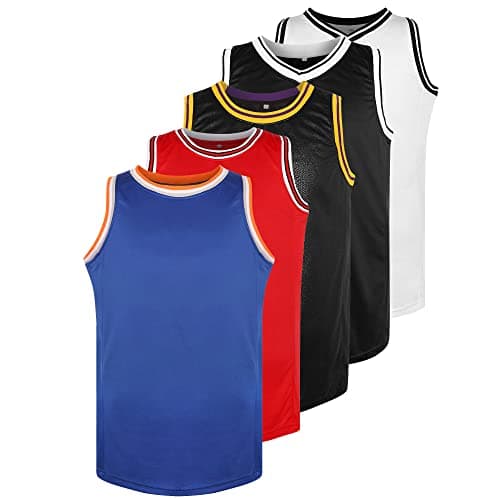 MESOSPERO Blank Basketball Jersey 90S Hip Hop Clothing for Party,Mens Plain Mesh Athletic Practice Sports Shirts S-3XL (X-Large, Blank-Blue)