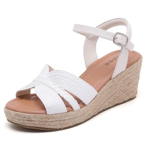 Ruiee Womens Wide Width Wedge Sandals. 258011 WT 8
