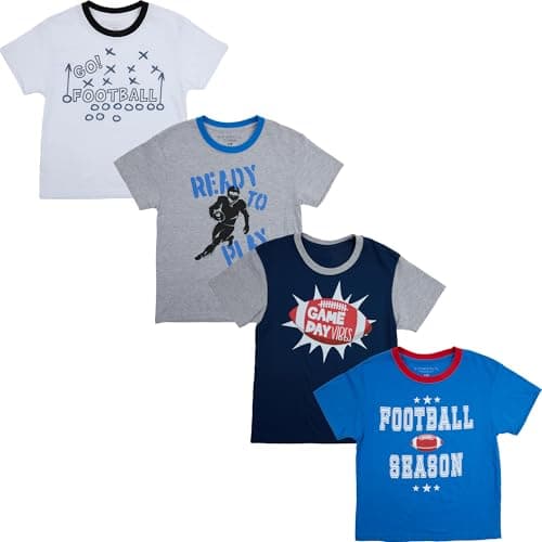 Bioworld Football Season Game Day 4-Pack of Youth Boy's Short Sleeve Tees 2T