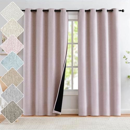 Pink Full Blackout Curtains for Girls Bedroom 52x84" Nursery Living Room 2