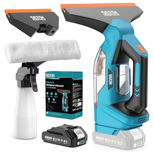 SEESII Cordless Window Vacuum Squeegee Streak-Free for Mirrors Glass Tiles