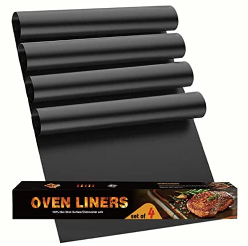 Oven Liners for Bottom, 4 PACK Large Thick Heavy Duty 100% Non-stick Reusable Teflon Mat, Baking Mat for Electric, Gas, Toaster Ovens, Grills, Kitchen Friendly Cooking Accessory, 16.25 x 23inches