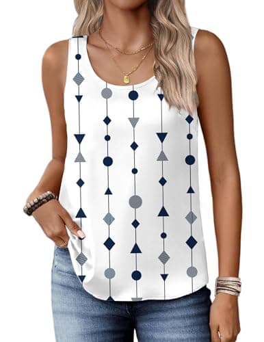 Zeagoo Silk Satin Tank Tops for Women Scoop Neck Sleeveless Camisole Tops 2026 Summer Basic Blouses
