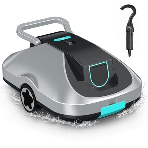 Robotic Pool Cleaner, Cordless Pool Vacuum for Above Ground & Inground Pools, 200mins Runtime Automatic Pool Vacuum Robot for Leaves & Dirt, Powerful Suction up to 2500 sq.ft, Self Parking-Teal