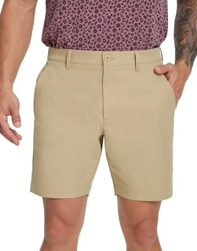 M MAELREG Mens Golf Shorts 7 Inch with 8 Pockets Quick Dry Lightweight Flat Front Flex Casual Dress Shorts for Men