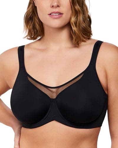 HSIA Minimizer Bras for Women Plus Size, Full Coverage Coolcomfort T Shirt Unlined Bra with Underwire for Heavy Breast, Rich Black 38I