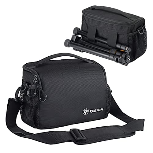 TARION Compact Camera Messenger Bag - 4L Small DSLR Crossbody Sling Case with Tripod Straps Waterproof Raincover for Street Photography - TSB-S