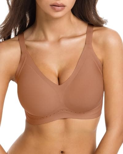 Aubrasen Jelly Wireless Push Up Bra 53 Vents Breathable Seamless Support for Women All Day Comfort Skin-Friendly Fabric