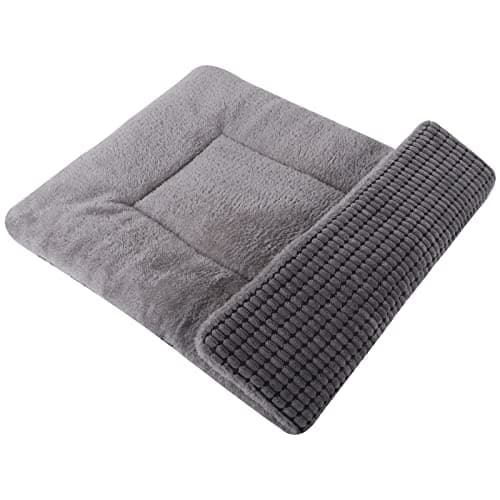 Vetasac Reversible Dog Bed Mat with Plush and Corn Velvet,Soft Warm Pet Cushion, Dual Purpose Washable Sleeping Mattress Bed for Small Medium Large Dog and Cat XB004 (42"x28", Light Grey)