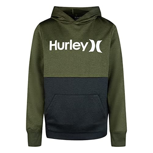 Hurley boys Solar Pullover Hoodie Hooded Sweatshirt, Army Heather, Large US