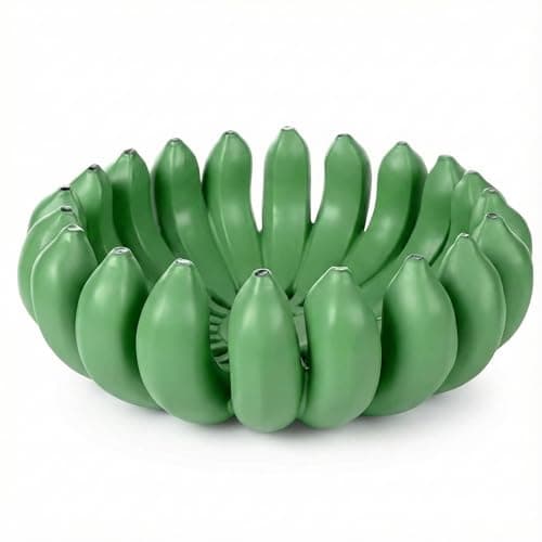 NATURABOWL 12 inch large Banana fruit bowl holder Handcrafted Art Centerpiece - Modern bowl for Kitchen,Dining Table & Entryway - Home Decor - Premium gifts - Sculptural Home Decor. (Green)