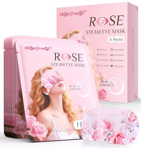 ZHENYEMEI 6 Packs Rose Heated Eye Mask - Heating Eye Mask Warm Compress for Dry Eyes Puffiness Dark Circles Sleep Stye Irritation Stress Relief Self Care Wellness Spa Relaxation Gift