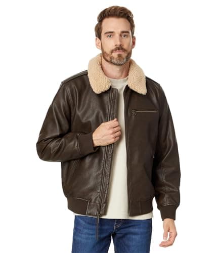 Levi's® Faux Leather Bomber Jacket Brown LG