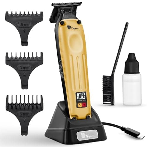 Fagaci Hair Trimmer for Men, Zero Gap Cordless Beard Trimmer, T Blade Liner