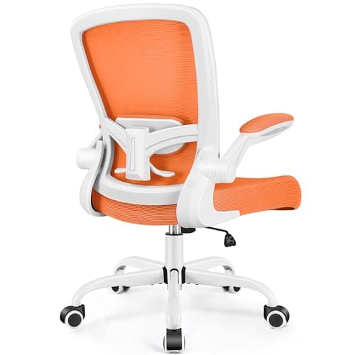 FelixKing Office Chair, Ergonomic Desk Chair Breathable Mesh Chairs Adjustable High Back Lumbar Support Flip-up Armrests, Executive Rolling Swivel Comfy Computer Chairs Home Office Sunset Orange