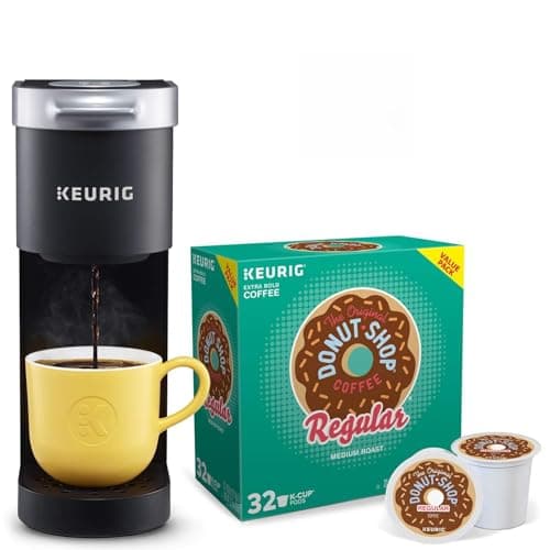 Keurig K-Mini Single Serve Coffee Maker with Donut Shop Coffee Pods, 32 count