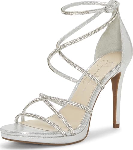 Jessica Simpson Women's Jaeya Strappy Dress Sandal, Platinum, 12