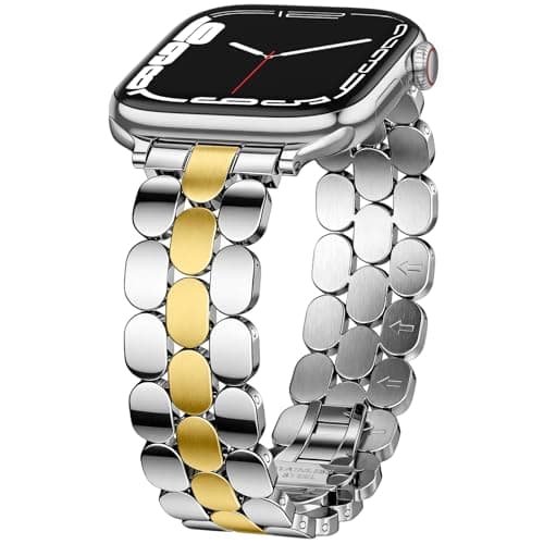 SNBLK Metal Band Compatible with Apple Watch Bands for Women 40mm 41mm 42mm 38mm 44mm 45mm 46mm 49mm, Stainless Steel Dressy Strap for iWatch Series 11 10 9 8 7 6 5 4 3 2 1 SE Ultra