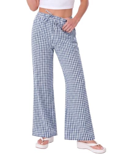 ANRABESS Womens Gingham Pants Lounge Pajama Bottoms