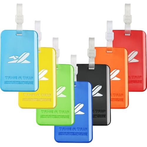 Bright Colorful Luggage Tags, Soft Assorted Suitcase Luggage Bag Tags by Aphlos (7 Colors)