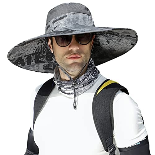 HUAMULAN Men Women 6" Wide Brim Sun Protection Hat Summer Fishing Hats