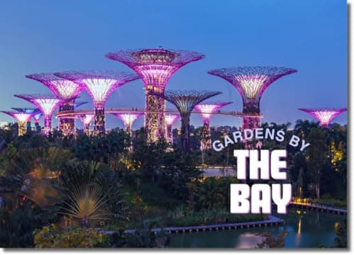 Gardens by the Bay Singapore Refrigerator Magnet – Supertree Grove Landmark Souvenir – Iconic Singapore Travel Collectible – 3.5 x 2.5 Inch Fridge Magnet