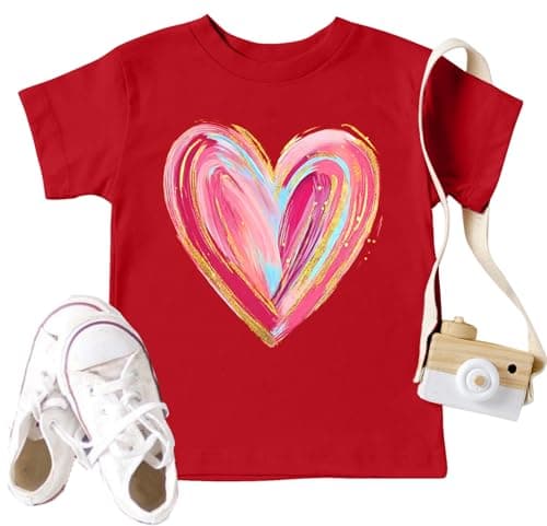 Toddler Valentine's Day Shirts Boys Girls Cute Love Heart Graphic T-Shirt Casual Short Sleeve Tee Tops