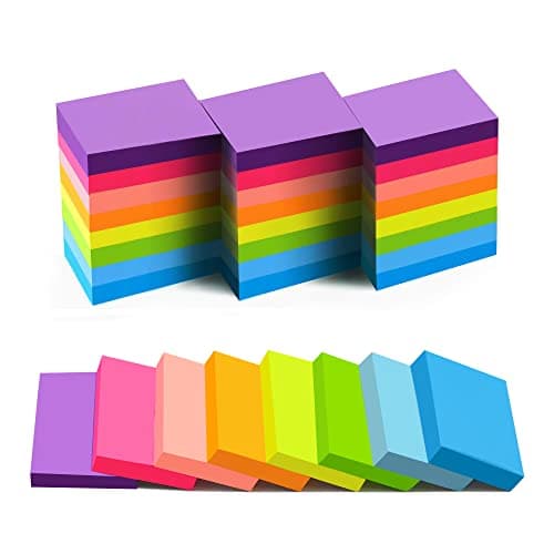 (24 Pads) Sticky Notes 1.5x2 in, 8 Colors Post Self Sticky Notes Pad Its, Bright Post Stickies Colorful Sticky Notes for Office, Home, School, Meeting, 75 Sheets/pad