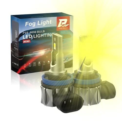 H11 LED Fog Lights, H8 Fog Light Bulb, H16 Fog Light, 3000K Amber Yellow, 1:1 Plug and Play Direct Fit, 300% Brighter, IP68 Waterproof, Pack of 2