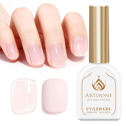 Artdone Gel Nail Polish Sheer Jelly Light Pink Clear Hema-free For All Seasons Neutral Soak Off LED Lamp Needed For Manicure Nail Art