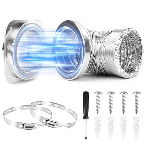 Magnetic Dryer Vent Coupling – Easy Quick Connect & Disconnect Hose Kit with Strong Magnet,Airtight Seal & Self-Alignment Design–Easy Installation & Cleaning-Included a 2.9ft 4" Duct & 2 Clamps