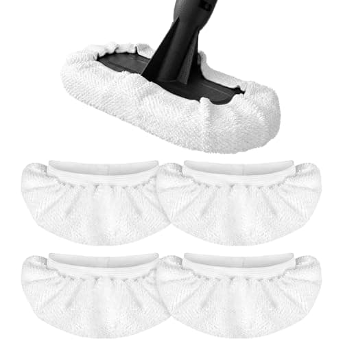 TEEVOGO 4 Pack Replacement Universal Microfiber Cloths for Handheld Steam Cleaner, Steam Cleaner Accessories for Home, Compatible with Bissell SteamShot, Wagner, PurSteam, McCulloch, Dupray and More