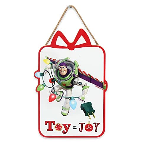 Disney Pixar Toy Story Buzz Lightyear Toy = Joy Hanging Wood Wall Decor