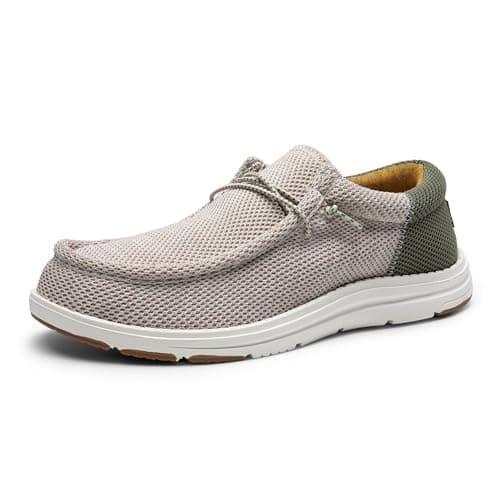 Bruno Marc Men's Arch Support Casual Slip-on Shoes Loafers for Men Non Slip Comfortable Boat Shoes,Size 9,Sand/Green,SBLS2302M
