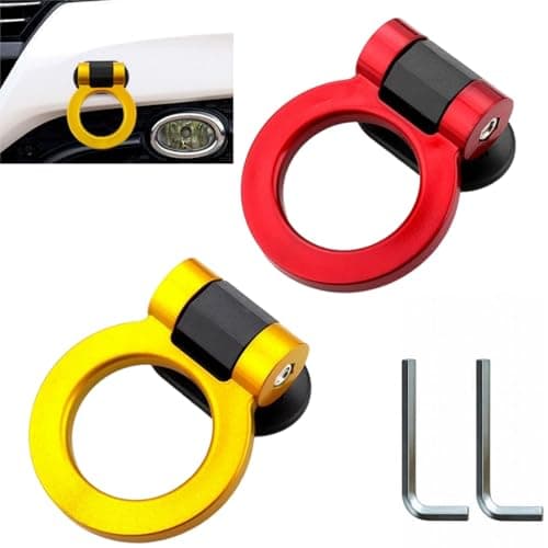 ZCJBCYGG 2Pcs Car Tow Hook Decor Robust Vehicle Trailer Hook Decoration Decorative Trailer Hitch for Automobiles Trucks and Sedan Car Bumper