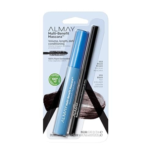 Almay Multi-Benefit Mascara and Eyeliner Duo Value Pack (Packaging May Vary), Black Brown