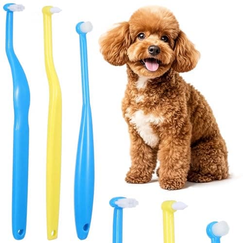 Tucnoeu 3 PCS Small Dog Toothbrush, Cat & Puppy Toothbrush Kit, Mini Toothbrushs Set for Tiny Pets, Deep Cleaning Dental Care